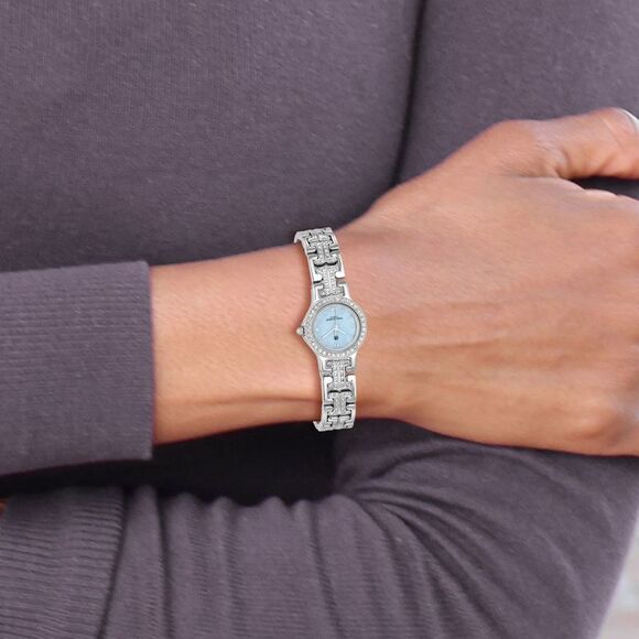 Charles Hubert Ladies Blue MOP Dial with 4 Color Crystal Bezels Watch main image 2